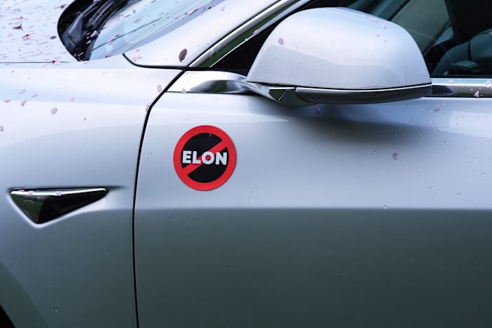 Protesters rebelling against Elon Musk’s purge of US government swarm Tesla showrooms