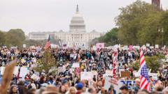 Anti-Trump protesters gather in cities across the US