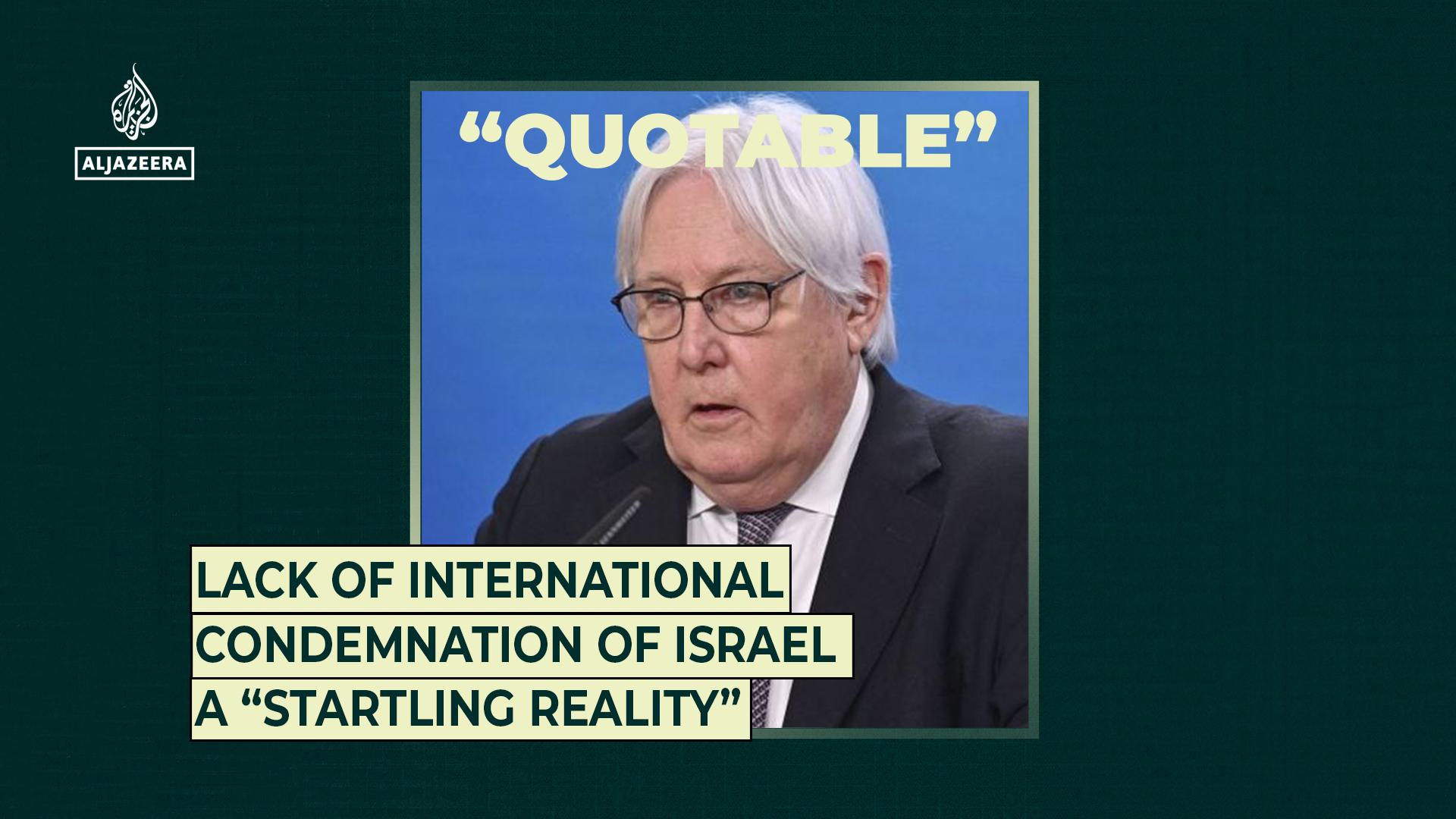 Lack of international condemnation of Israel a “startling reality”