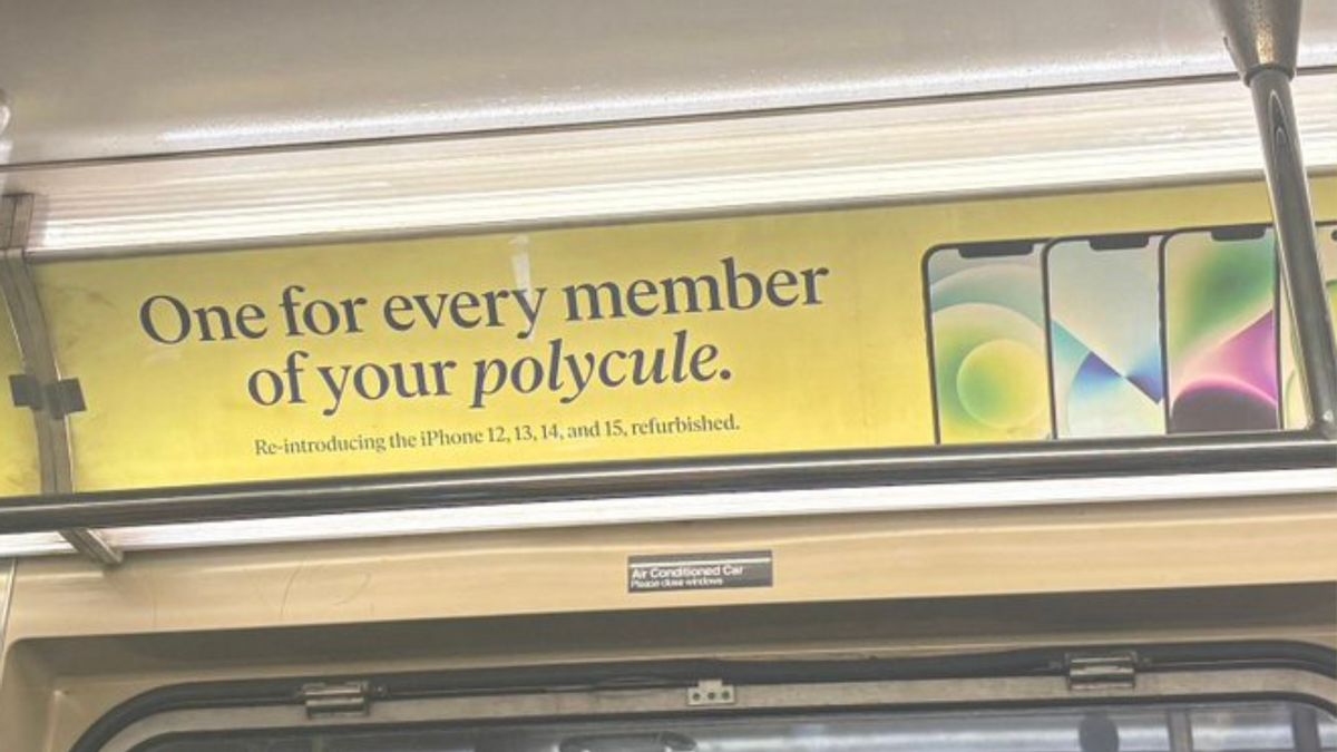 Yes, this ad marketing refurbished iPhones for ‘every member of your polycule’ is real