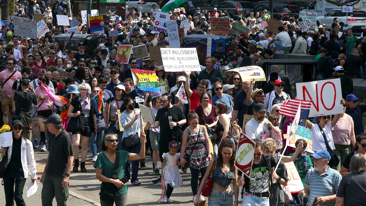 Thousands protest Trump’s policy as Supreme Court pauses deportations