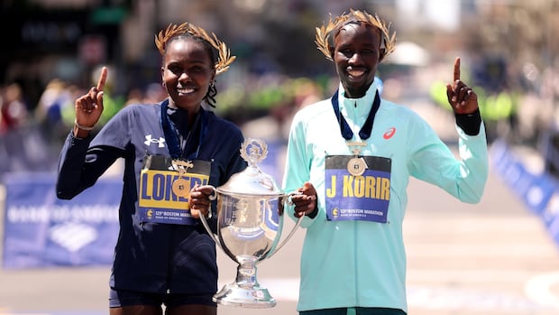 Sharon Lokedi breaks Boston Marathon course record; John Korir joins brother as men’s champion