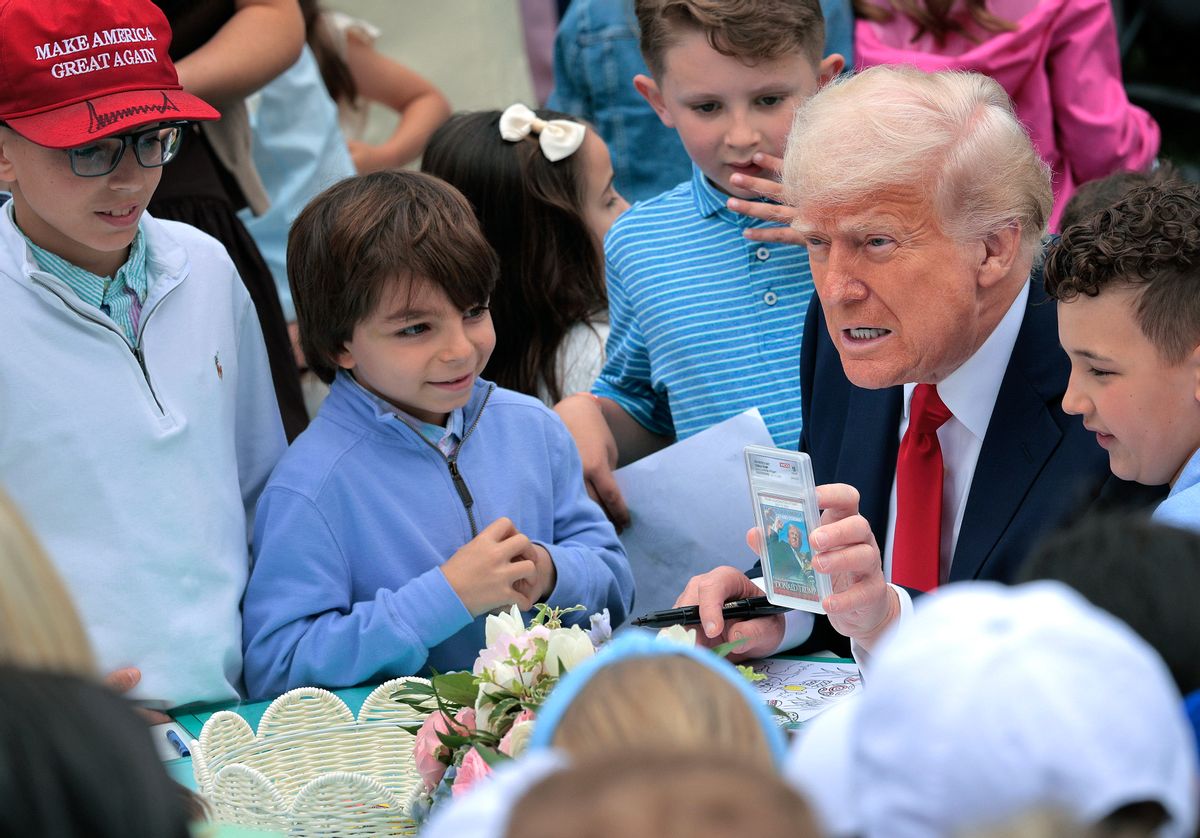 Trump really showed kids ‘assassination trading card’ at White House Easter event