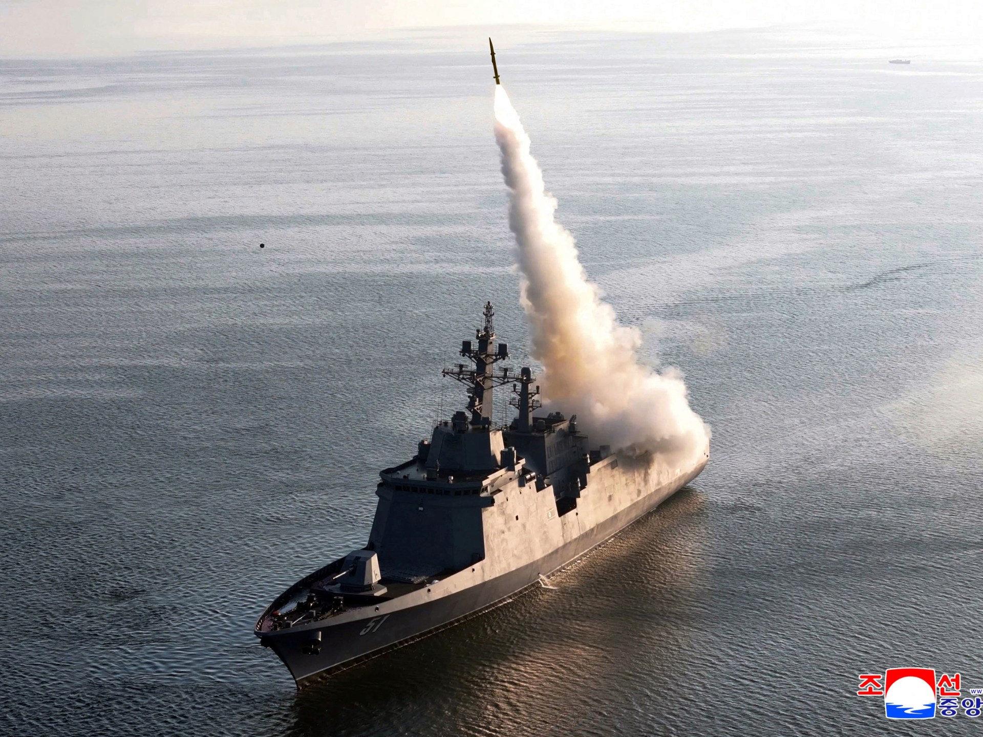 Kim Jong Un watches missile test-firing from North Korea’s first destroyer