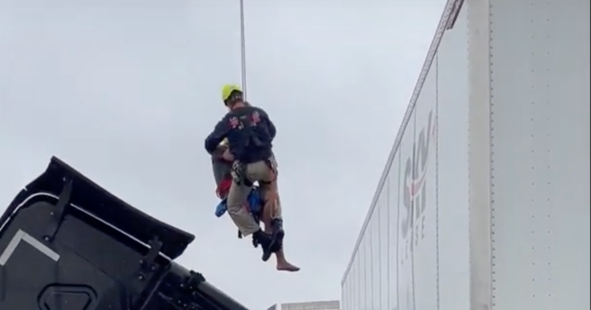 Crash Leaves Truck Driver Dangling Off An Elevated Kentucky Highway