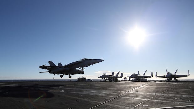 Another jet just slid off a U.S. aircraft carrier. The same aircraft carrier, in fact