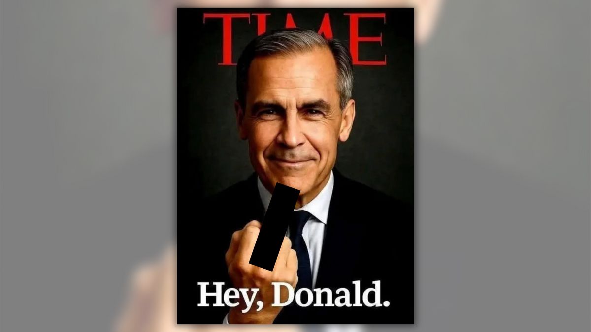 Unpacking claim Time magazine cover shows Mark Carney giving Trump the middle finger