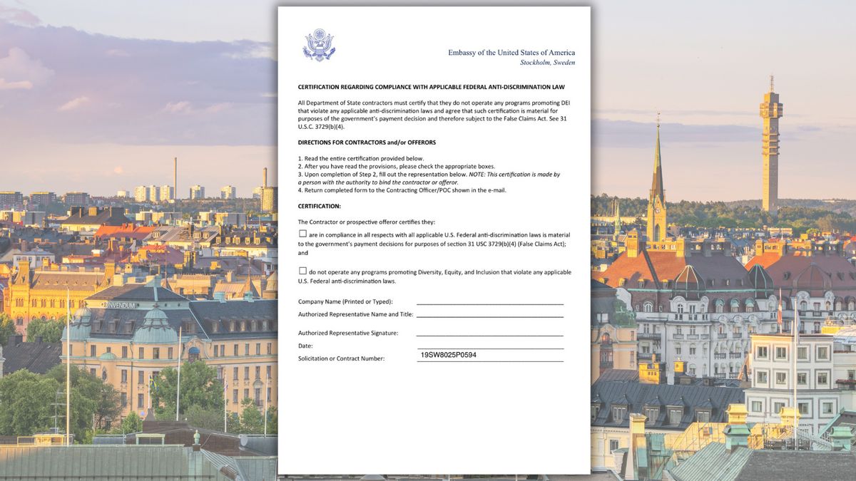 US Embassy demanded Stockholm officials comply with Trump’s anti-DEI policies. They refused