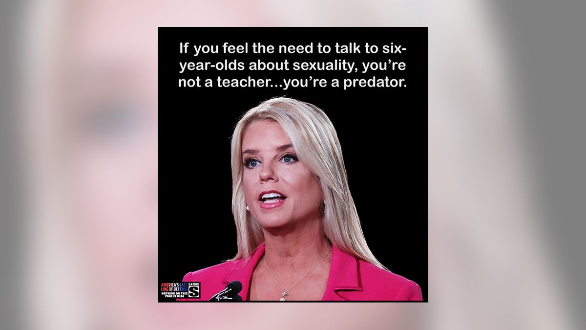Pam Bondi didn’t say teachers talking to 6-year-olds about sexuality are predators
