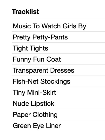 Music To Watch Girls By