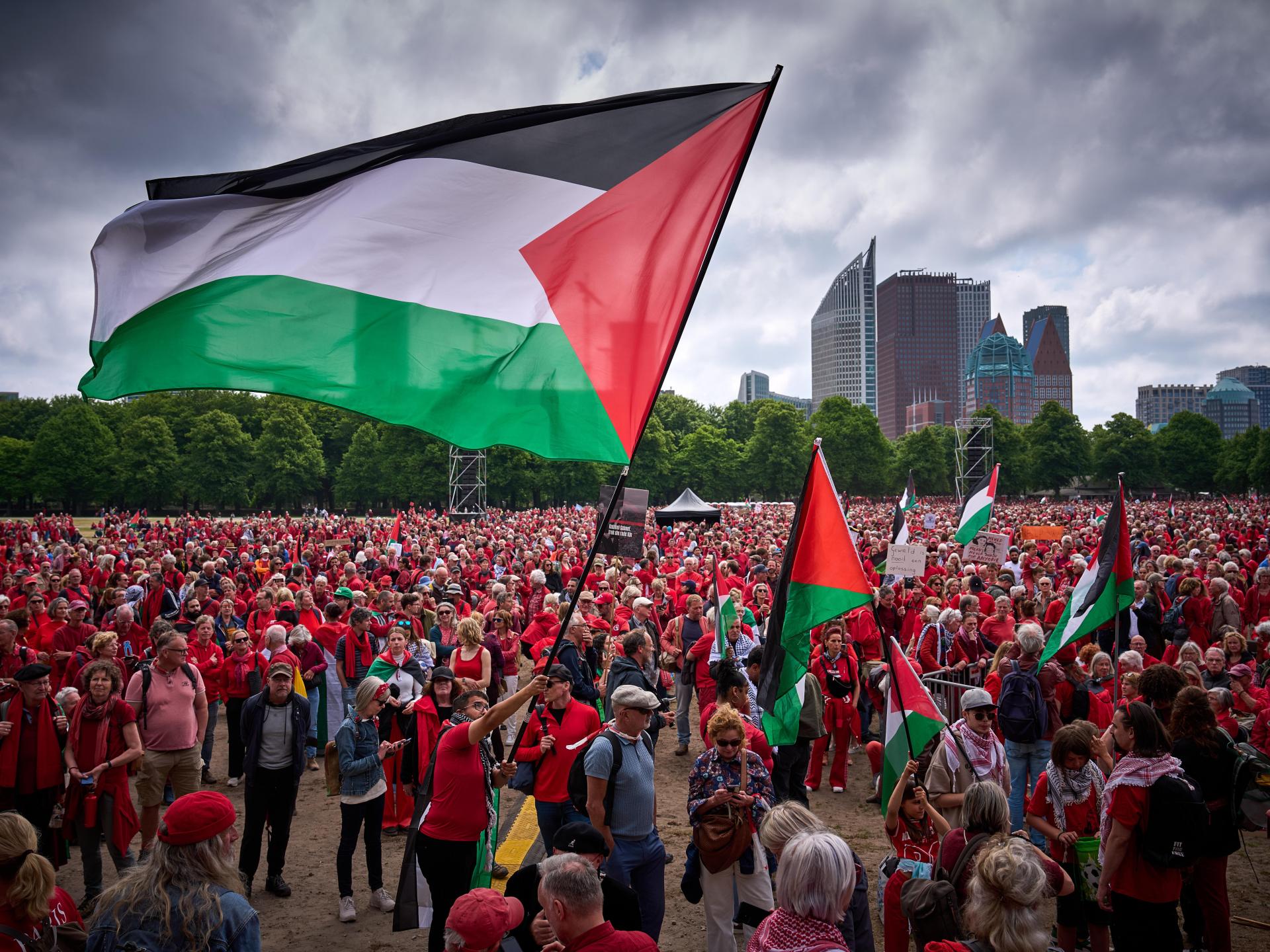 Tens of thousands march in the Netherlands to protest against Gaza genocide