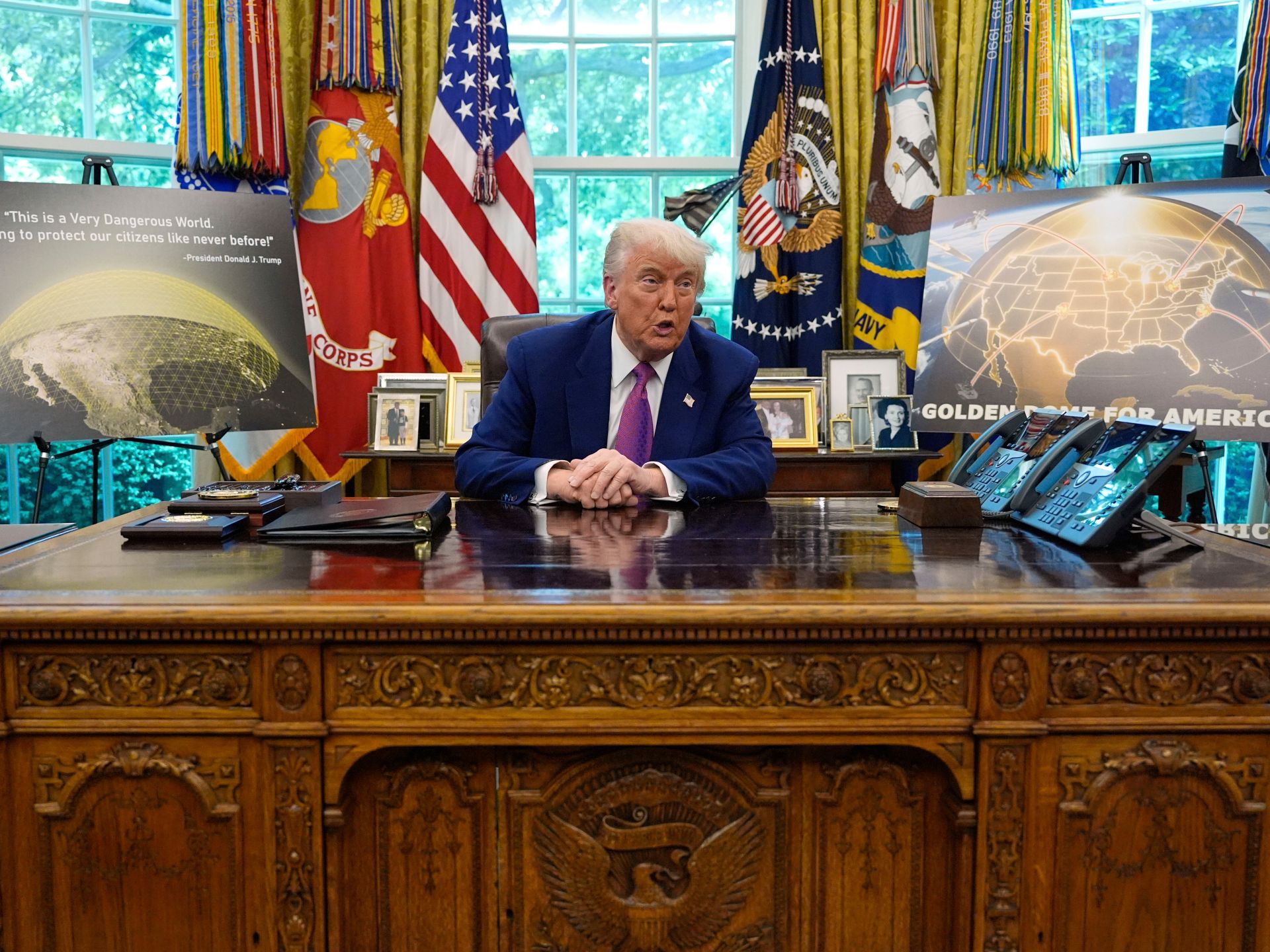 Trump says US will put weapons in space as part of ‘Golden Dome’ plan