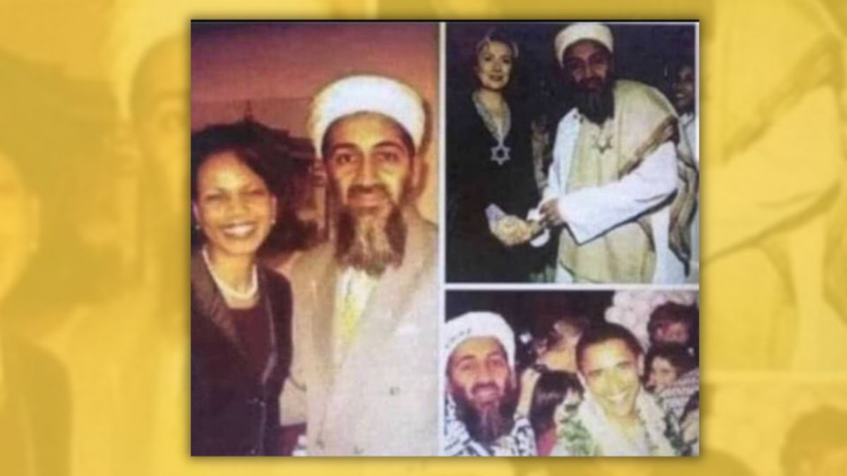 Real Photos of Bin Laden Posing with Obama, Condoleezza Rice and Hillary Clinton?