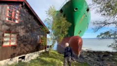 Watch: ‘I didn’t hear anything’ – man who woke to find cargo ship in garden