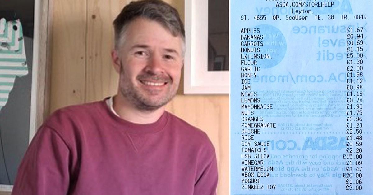 Receipt artist creates supermarket bills with A to Z of items and a Trump prank
