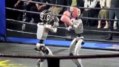 Humanoid robots fight in Chinese kick-boxing competition