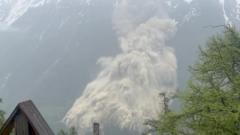 Alpine glacier collapses engulfing Swiss village
