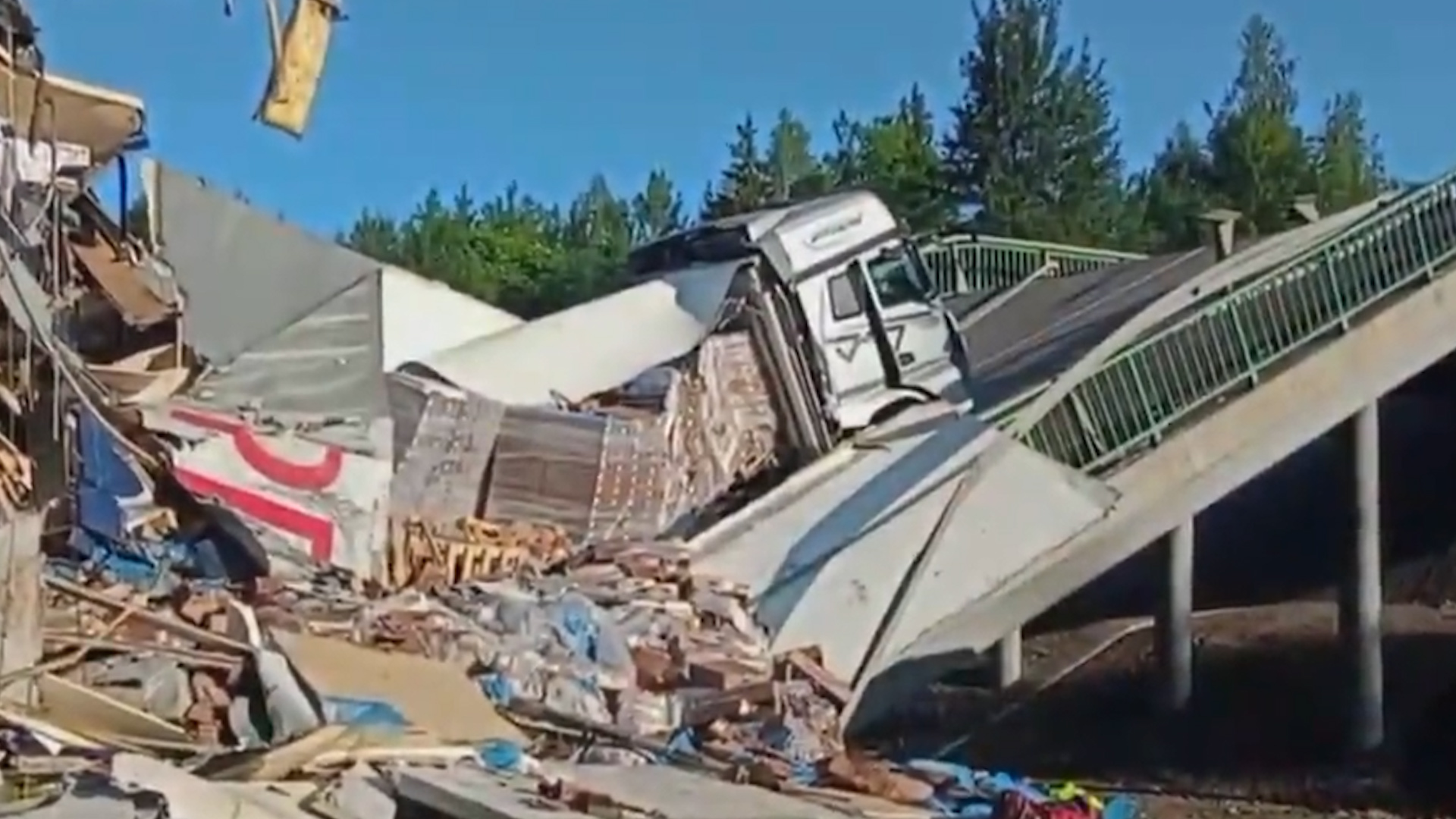 Video: Two Russian bridges collapse near Ukraine within hours