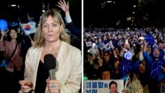 Watch: BBC on the ground in Seoul as new president is announced