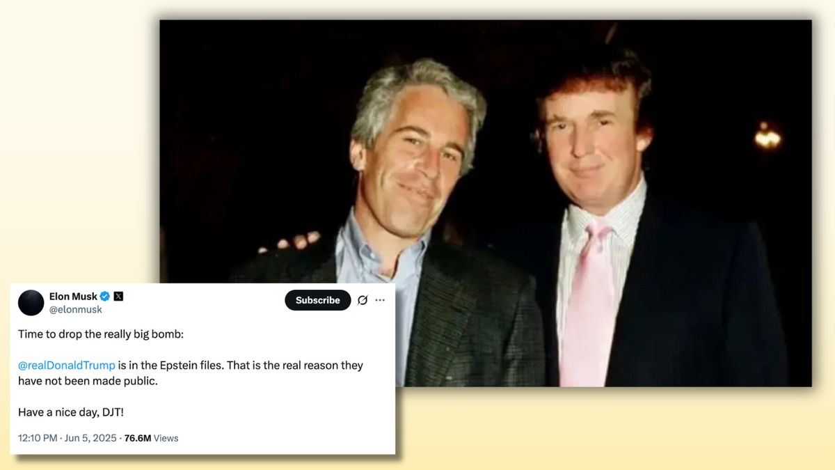 Real 1997 photo of Trump and Epstein together thrown into new light by X post from Musk