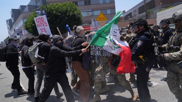 National Guard scuffle with protesters hours after arriving in L.A. on Trump’s orders