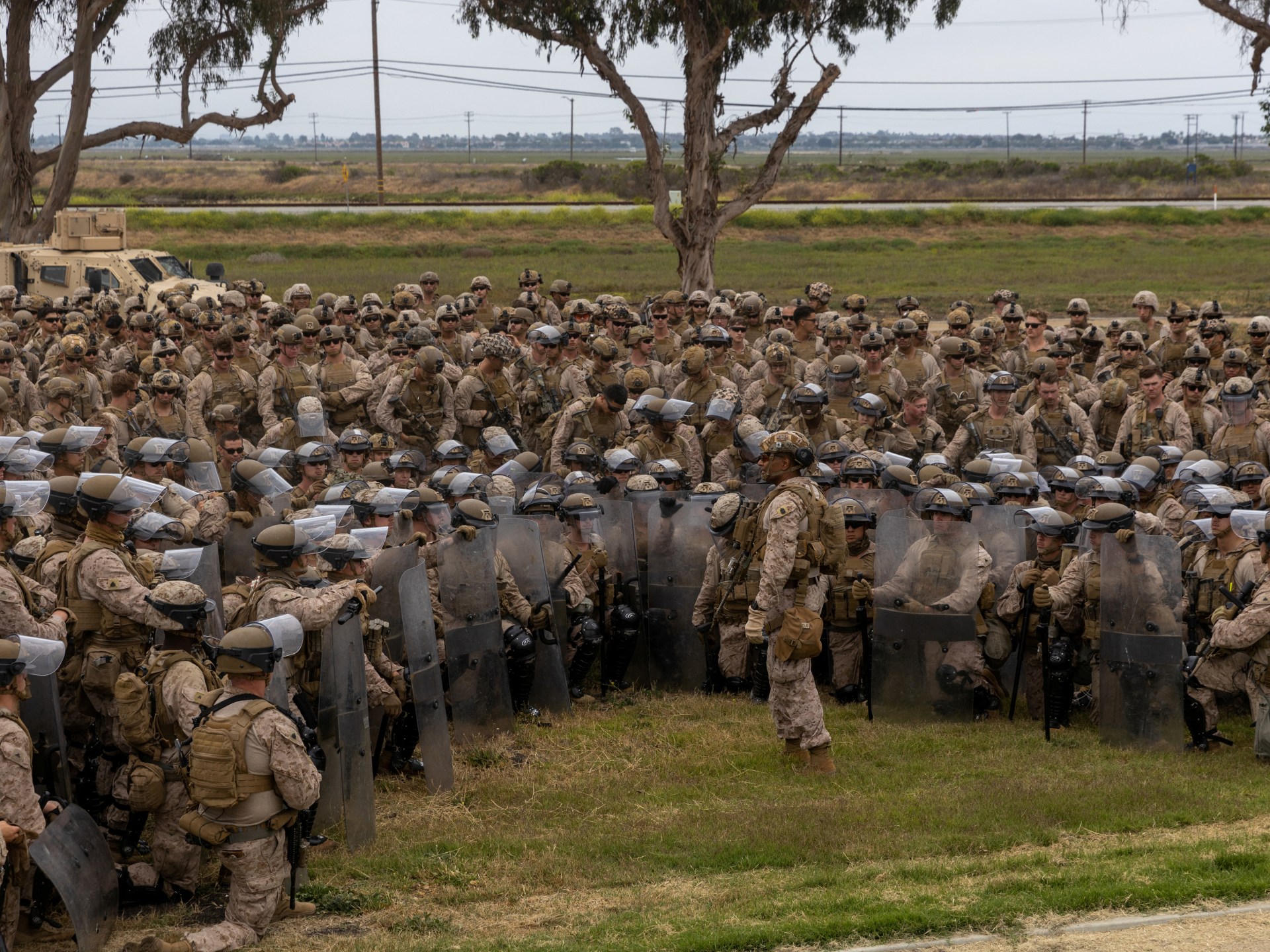 Marines prepare for deployment in Los Angeles as protests spread across US