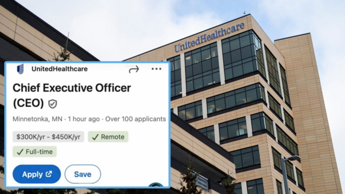 Viral Job Ad for UnitedHealthcare CEO Replacement Is Fake