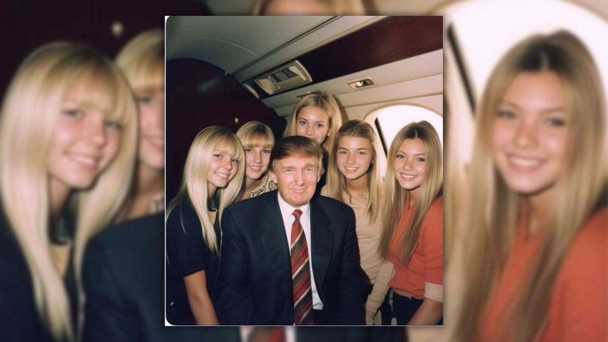 AI-generated image shows Trump on Epstein’s jet with underage girls