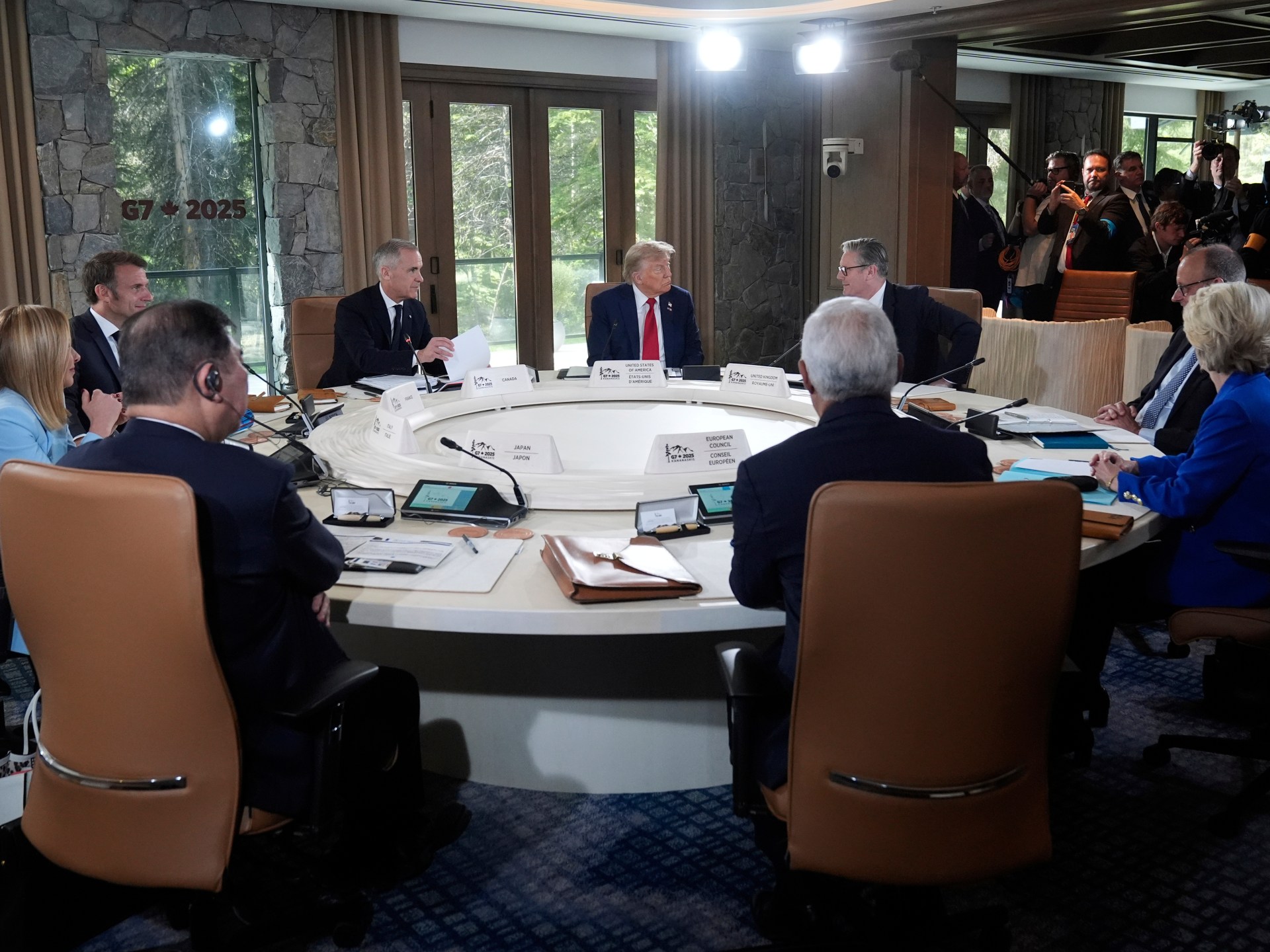 G7 leaders push Trump on trade as talks continue