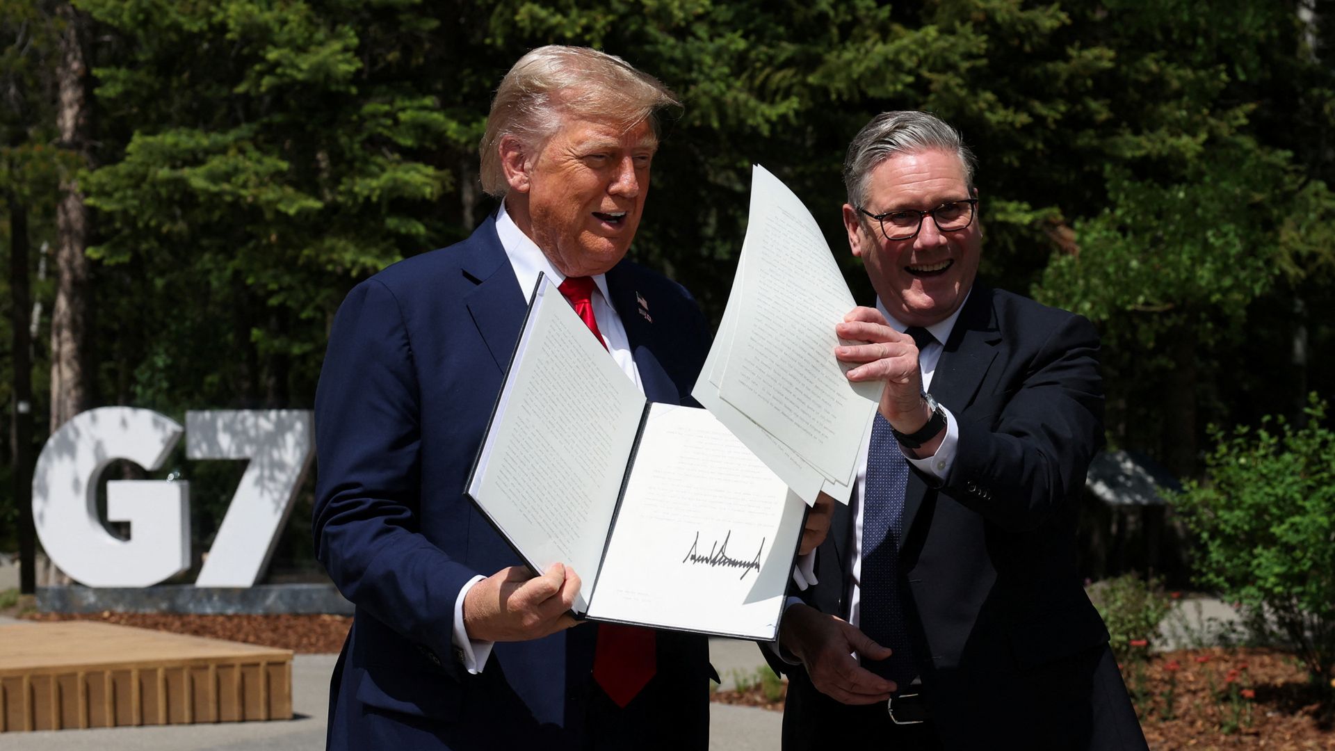 US-UK trade deal ‘done’, says Trump as he meets Starmer at G7