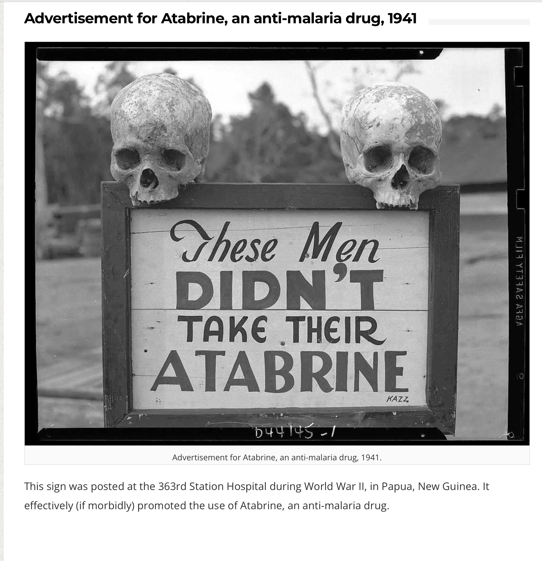 Atabrine PSA’s