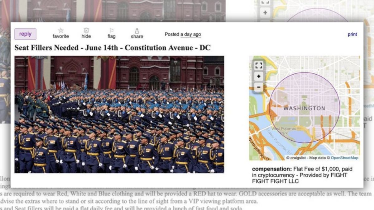 What we know about Craigslist ad for DC seat fillers on day of Trump’s military parade