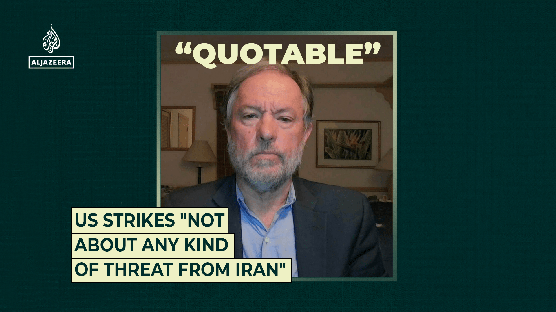 US strikes “not about any kind of threat from Iran”