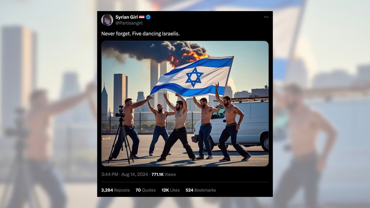 Pic Allegedly Showing ‘5 Dancing Israelis’ on 9/11 Is AI-Generated Fake
