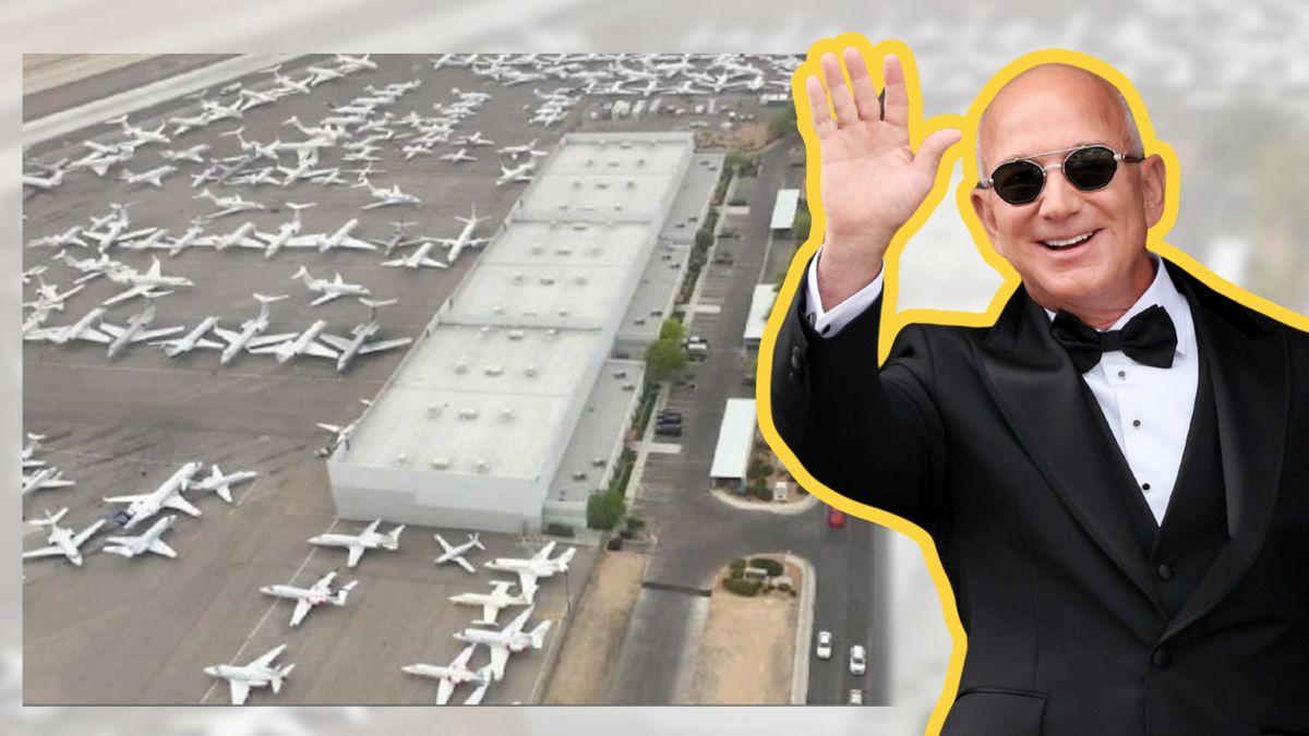 Does image show private jet traffic jam at Jeff Bezos’ Venice wedding?