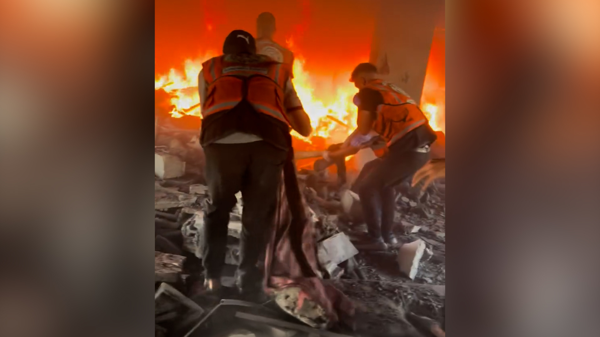 Woman rescued from rubble and fire after Israeli strike in Gaza