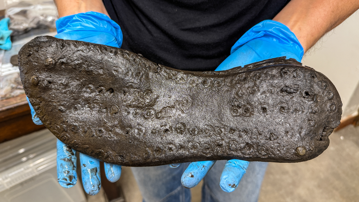 8 ancient Roman shoes of ‘exceptional size’ discovered at Roman fort near Hadrian’s Wall