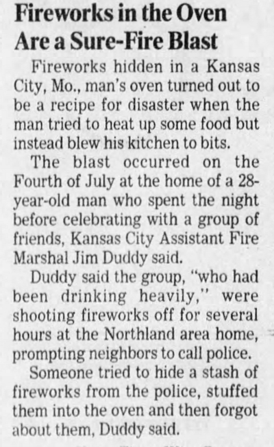 Fireworks in the Oven
