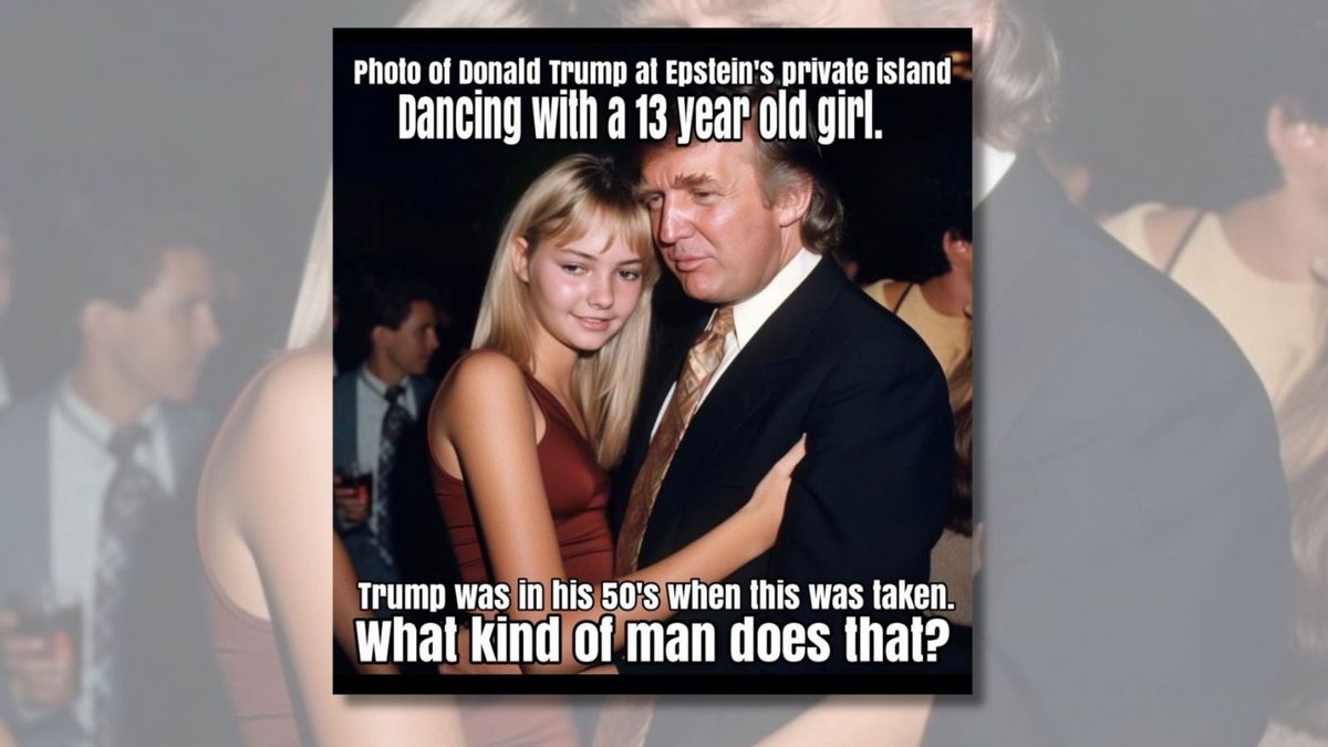 Don’t fall for photo of Trump dancing with teen girl on Epstein’s island