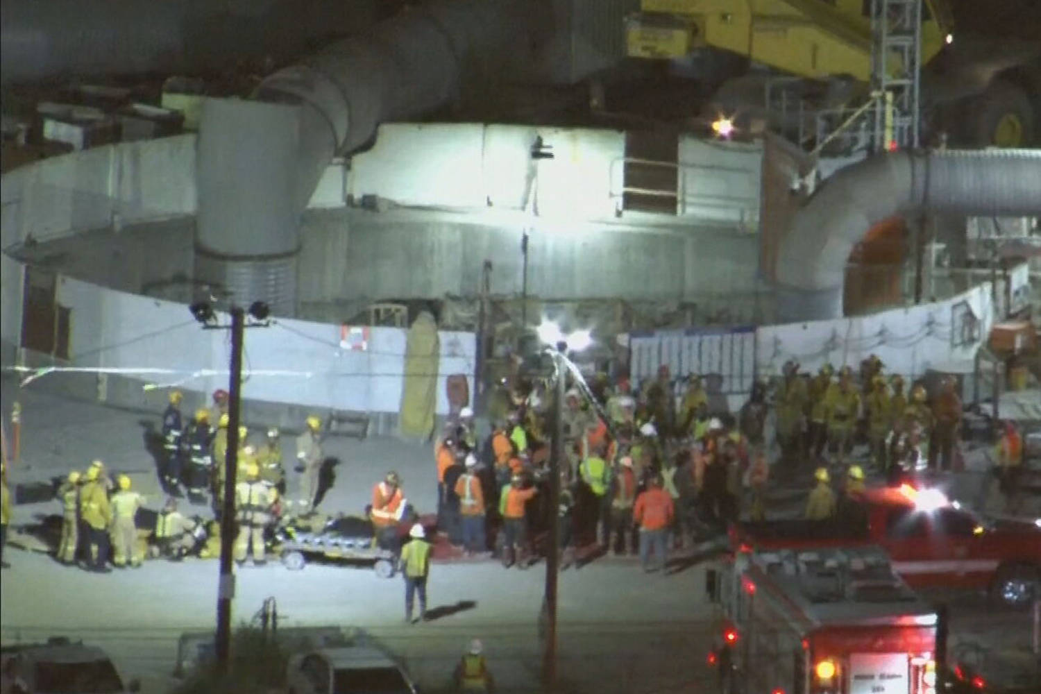 Dozens of workers rescued in Los Angeles tunnel collapse
