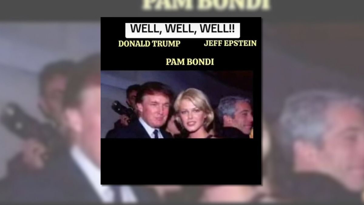 Posts claim photo shows Trump, Epstein and Bondi. They’re almost right