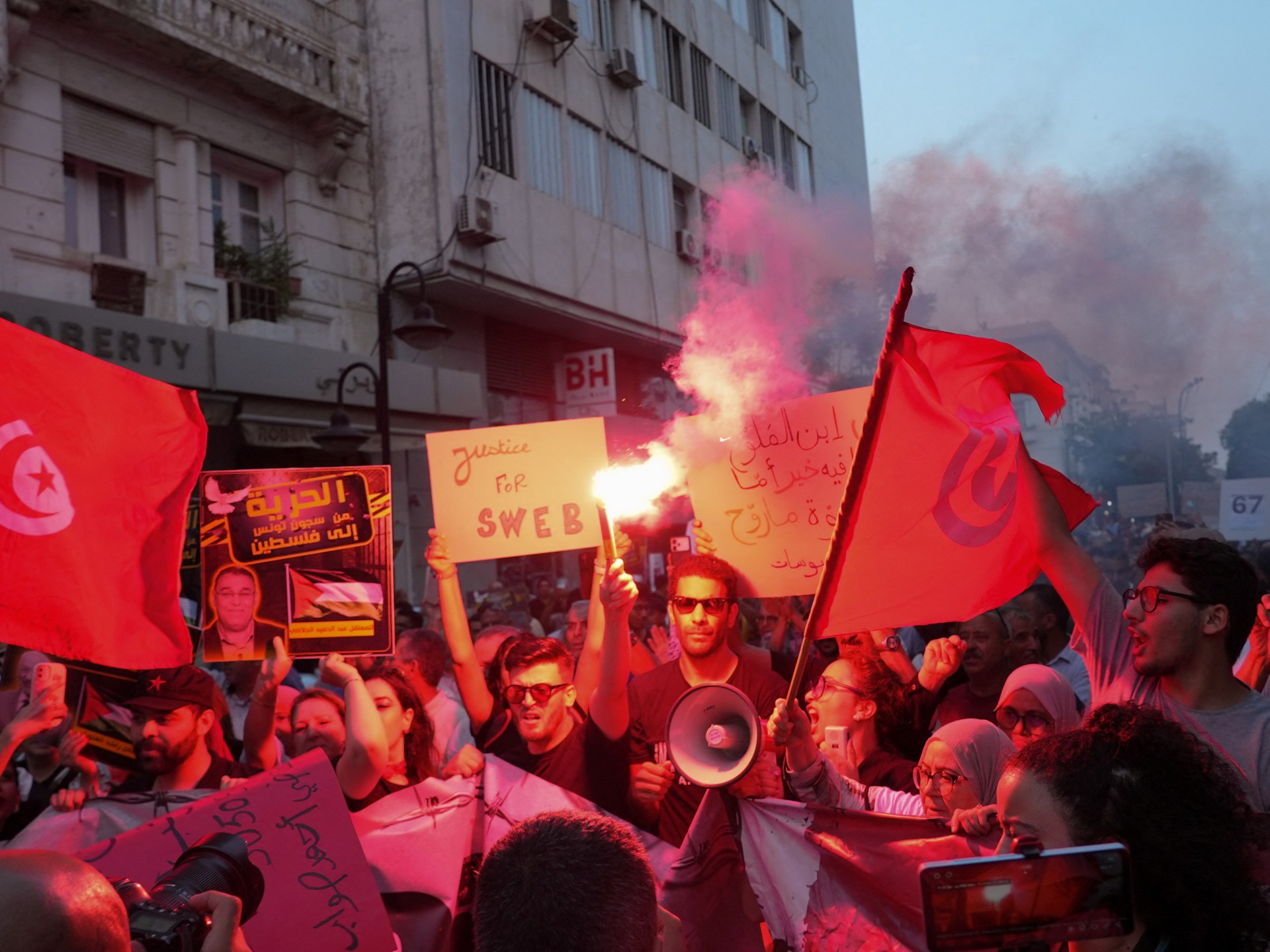 Tunisia an ‘open-air prison’, say protesters at anti-President Saied march