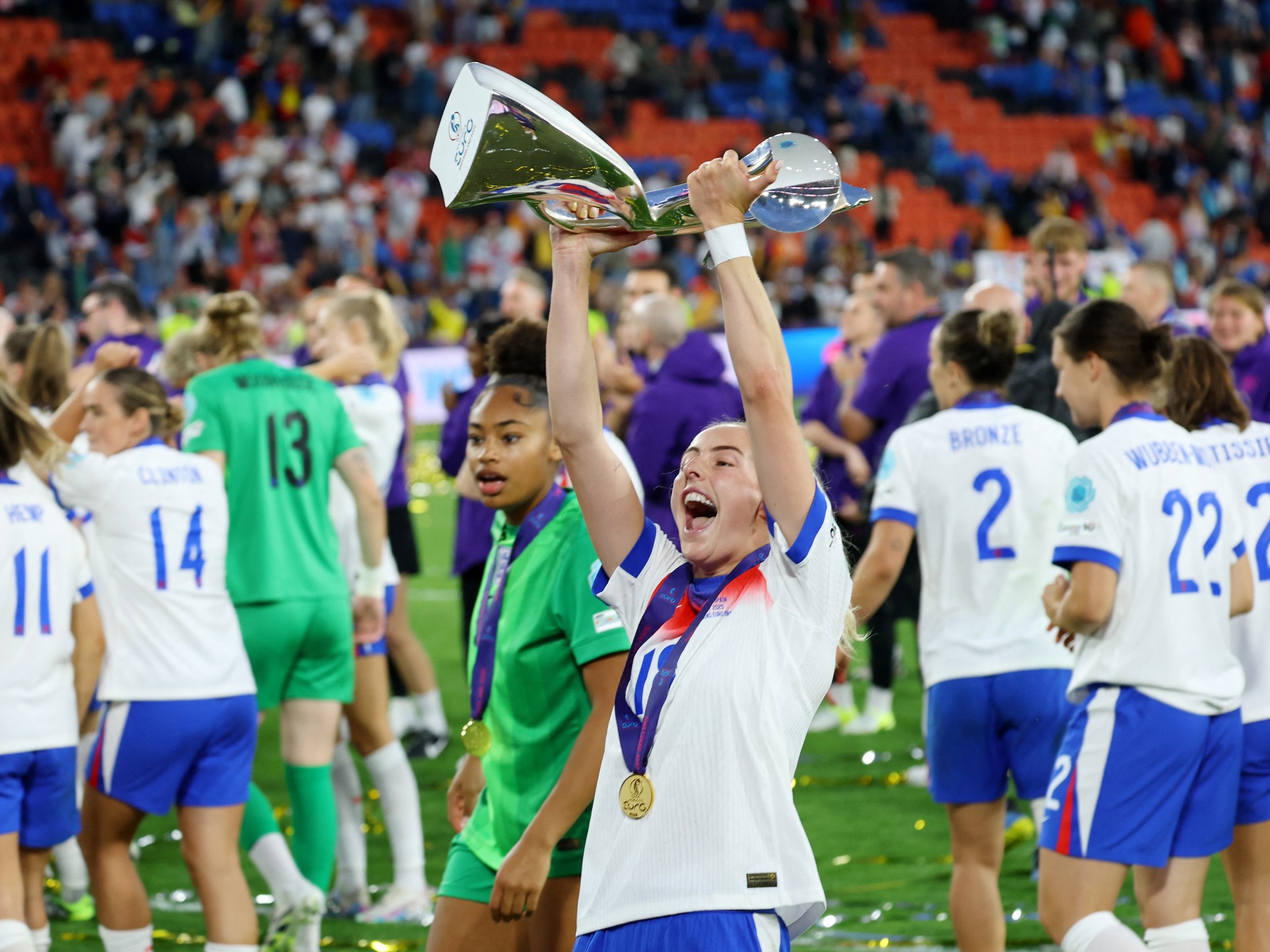 England beat Spain in penalty shootout to win women’s Euro 2025