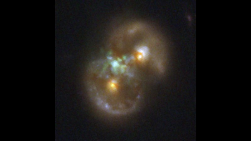 Two colliding galaxies may have birthed this black hole