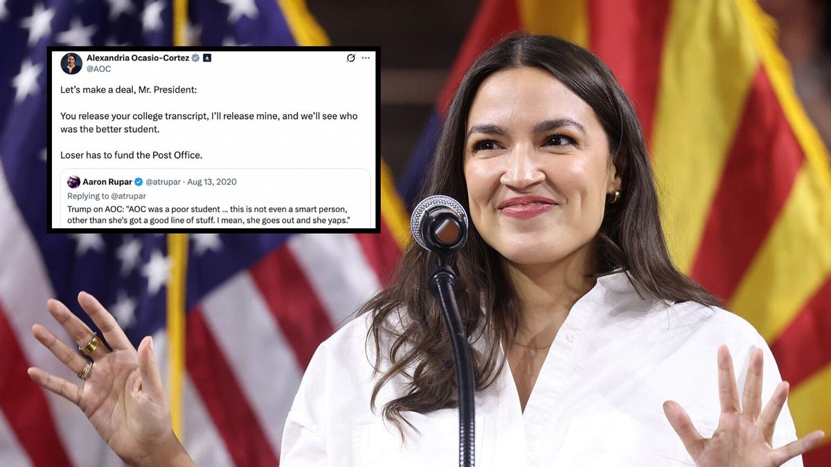 AOC challenged Trump to release college transcript in 2020?