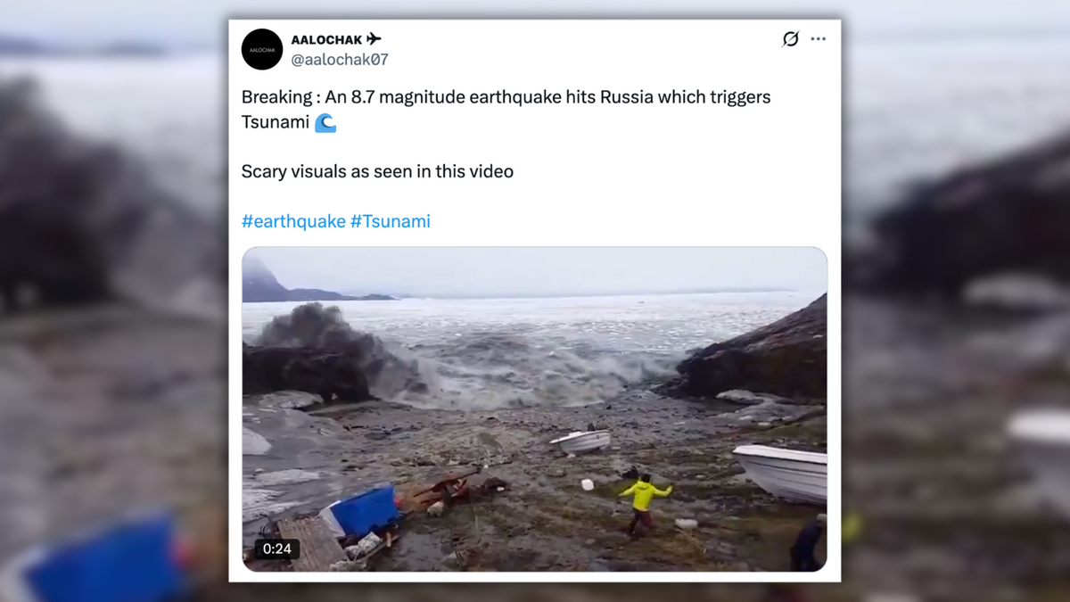 Video shows people fleeing tsunami caused by Russia earthquake?