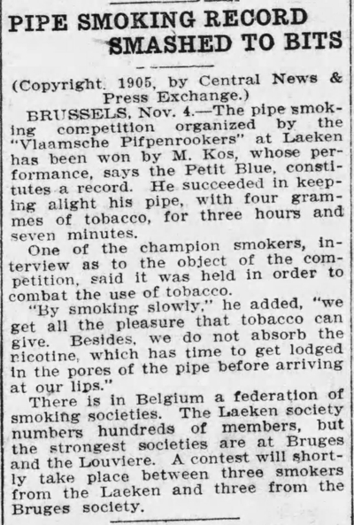 Competitive Pipe Smoking
