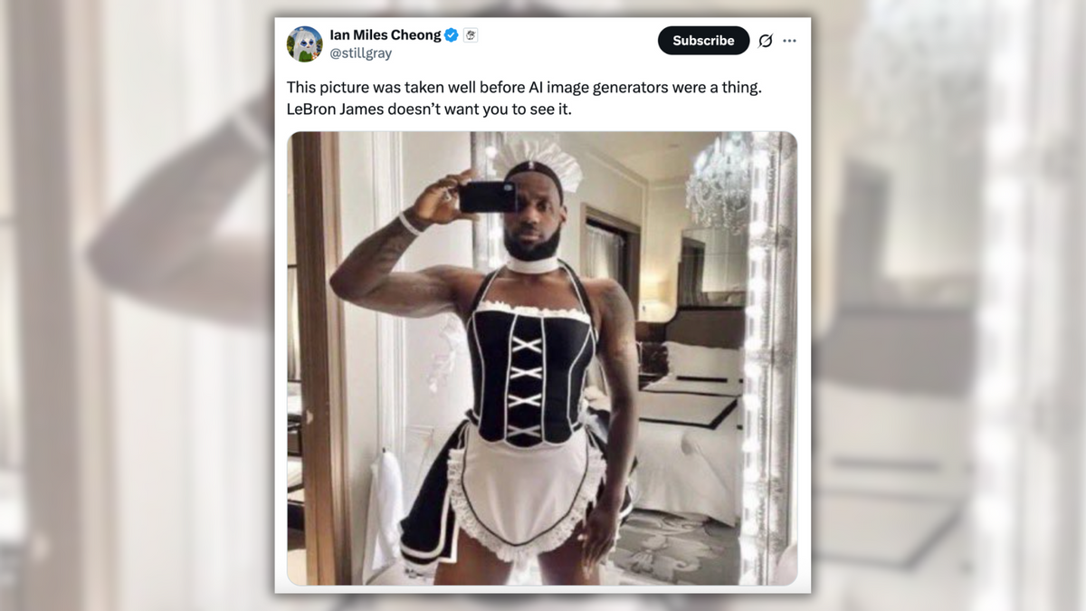 Claim photo shows LeBron James in French maid outfit skirts around the truth