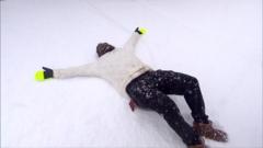 Watch: Australians play in snowy winter wonderland