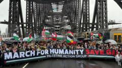 Tens of thousands turn out for Sydney pro-Palestinian march